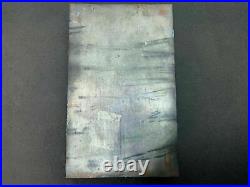 Antique Box Chinese Bone Lady Translucent Blue Enamel Silvered Copper Hinged