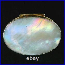 Antique C19th CHINESE Qing Sterling Silver Gilt Mother-of-Pearl SNUFF BOX c1820