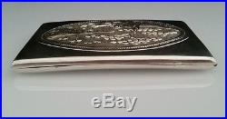 Antique CHINESE Hand Tooled Sterling SILVER CIGARETTE CASE Box Wallet Purse