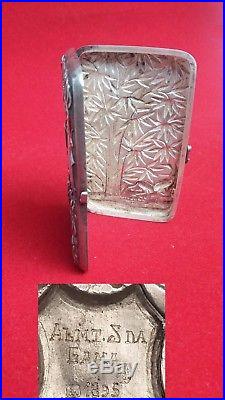 Antique CHINESE SILVER CARD /CIGARETTE CASE Marked