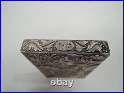 Antique Card Case Export China Trade Asian Chinese Silver Khe Cheong Canton