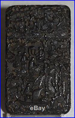Antique Carved Faux Tortoiseshell Chinese Export Calling Card Case