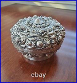 Antique China Chinese Sterling Silver Box Case Signed Marked
