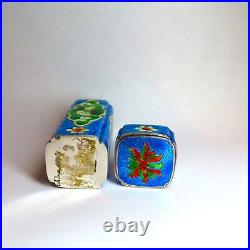 Antique Chinese 20thC. Sterling Silver Cloisonne Enamel Ducks Cranes Opium Box