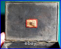 Antique Chinese CLOISONNE ENAMEL ON METAL Smoking/Cigarette Box W Lid V. UNUSUAL