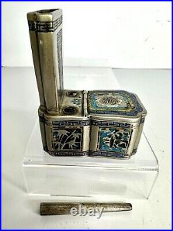 Antique Chinese Collectors Opium Travel Set Silver