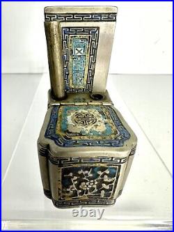 Antique Chinese Collectors Opium Travel Set Silver