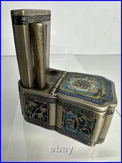 Antique Chinese Collectors Opium Travel Set Silver