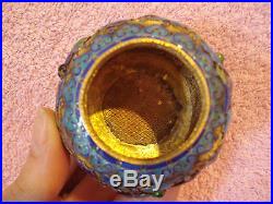 Antique Chinese Enamel Silver Small Jar Box
