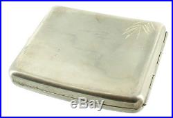 Antique Chinese Export 950 Silver Cigar Cigarette Box Case Bamboo Motif Signed