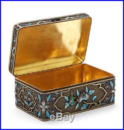Antique Chinese Export Gilt Silver Jewelry Box With Gem Stone China