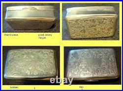 Antique Chinese Export Silver Box Signed MK (4746)
