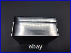Antique Chinese Export Silver Cigarette Box withBamboo Design, 3 1/2 sq. X 1 3/4h