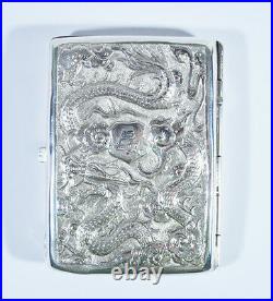 Antique Chinese Export Silver Cigarette Case Box