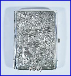 Antique Chinese Export Silver Cigarette Case Box