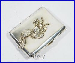 Antique Chinese Export Silver Cigarette Case Box Sign Kl 96 Gr