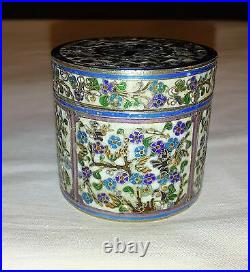 Antique Chinese Export Silver Cloisonné Box 19th Century