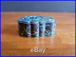 Antique Chinese Export Silver Enamel Box Manchu Qing Dynasty Ultra Rare Signed