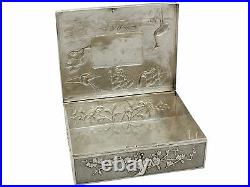Antique Chinese Export Silver Locking Box Circa 1890