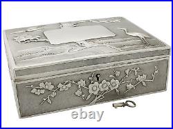 Antique Chinese Export Silver Locking Box by Heng Li