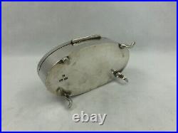 Antique Chinese Export Silver Oval Box with Crane & Japanese Iris by WangHing