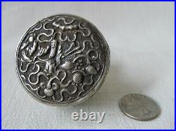 Antique Chinese Export Silver Repoussed Box / Container