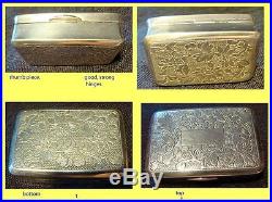 Antique Chinese Export Silver Snuff Box Signed MK (#4746)