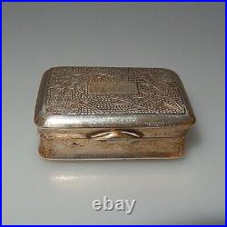 Antique Chinese Export Silver Snuff/Pill Box Canton MK Mark