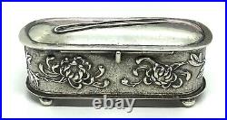 Antique Chinese Export Silver Tuck Chang Hair Pin Box 89g 4.1/4