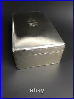 Antique Chinese Export Silver Zee Sung Humidor 529 Grams