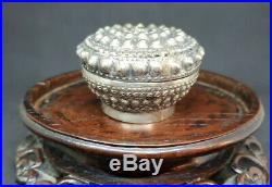 Antique Chinese Export Solid Silver Betel Box 29.7 G