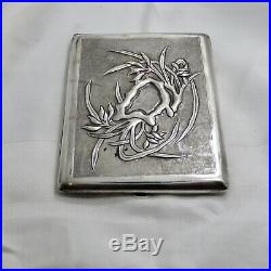 Antique Chinese Export Sterling Silver Cigarette Case Box