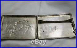 Antique Chinese Export Sterling Silver Cigarette Case Box