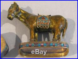 Antique Chinese Export Sterling Silver Gilt Jewelry Boxes With Horse china