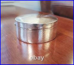Antique Chinese Export Sterling Silver Powder Ring Box Trinket Pill Case Mono R