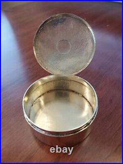 Antique Chinese Export Sterling Silver Powder Ring Box Trinket Pill Case Mono R
