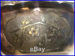 Antique Chinese Export Sterling Silver Rare Open Box Fantastic Work Poppies 1880