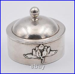 Antique Chinese Export ZeeWo Silver Box Case flower china argent