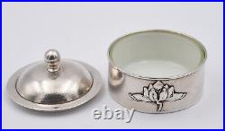 Antique Chinese Export ZeeWo Silver Box Case flower china argent