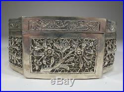 Antique Chinese Export silver box # CS94