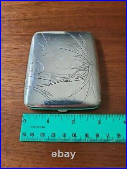Antique Chinese Hung Chong HC Sterling Silver Cigarette Case Card Box 122g
