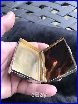 Antique Chinese Intrest Solid Silver Faux Tortoiseshell Snuff Box London 1928