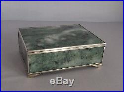 Antique Chinese Jade And Silver Box