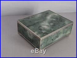 Antique Chinese Jade And Silver Box