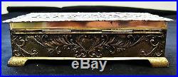 Antique Chinese Jewelry Bronze Box Gilt Silver, Early 20th Century