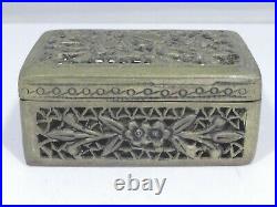 Antique Chinese Luen Wo Sterling Silver Box Signed