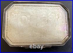 Antique Chinese Mother of Pearl and Silver Snuff Box C. 1800 Georgian Qing Canton