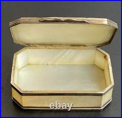 Antique Chinese Mother of Pearl and Silver Snuff Box C. 1800 Georgian Qing Canton