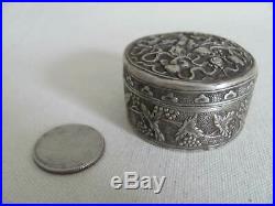 Antique Chinese Repoussed Silver Box / Container