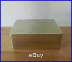 Antique Chinese Scholar's Ink Stone Box Paktong or White Bronze with Landscape
